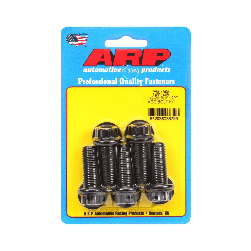 Set de șuruburi și piulițe universale ARP 1/2-20 – Black Oxyde, 12 capete x 5 - ARP-726-1250 - 726-1250 - 3666618199146